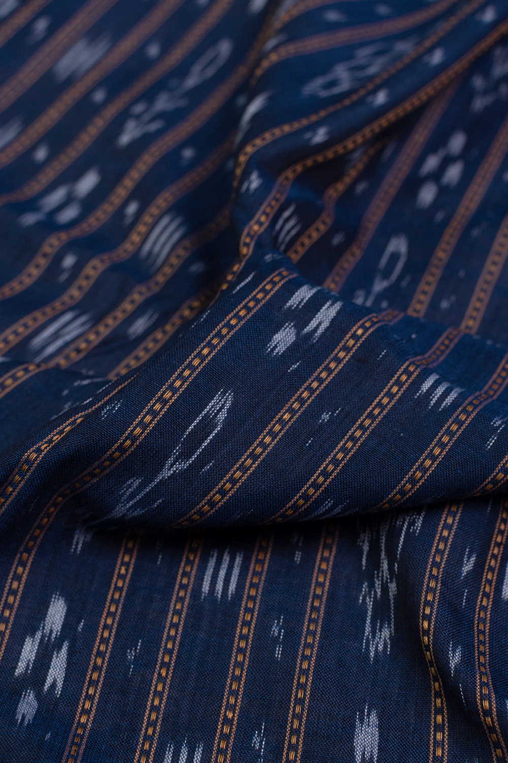 Blue Violet Orissa Ikat Cotton Fabric