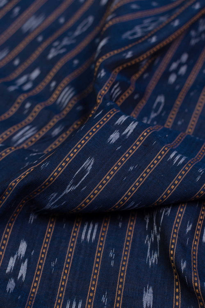 Blue Violet Orissa Ikat Cotton Fabric