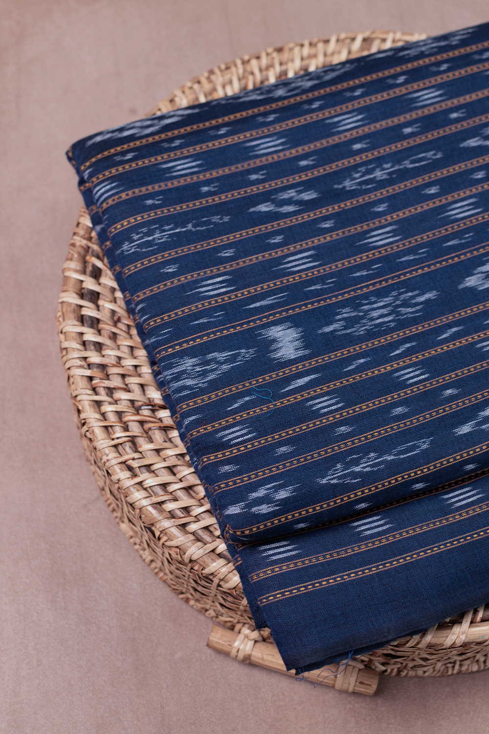 Blue Violet Orissa Ikat Cotton Fabric