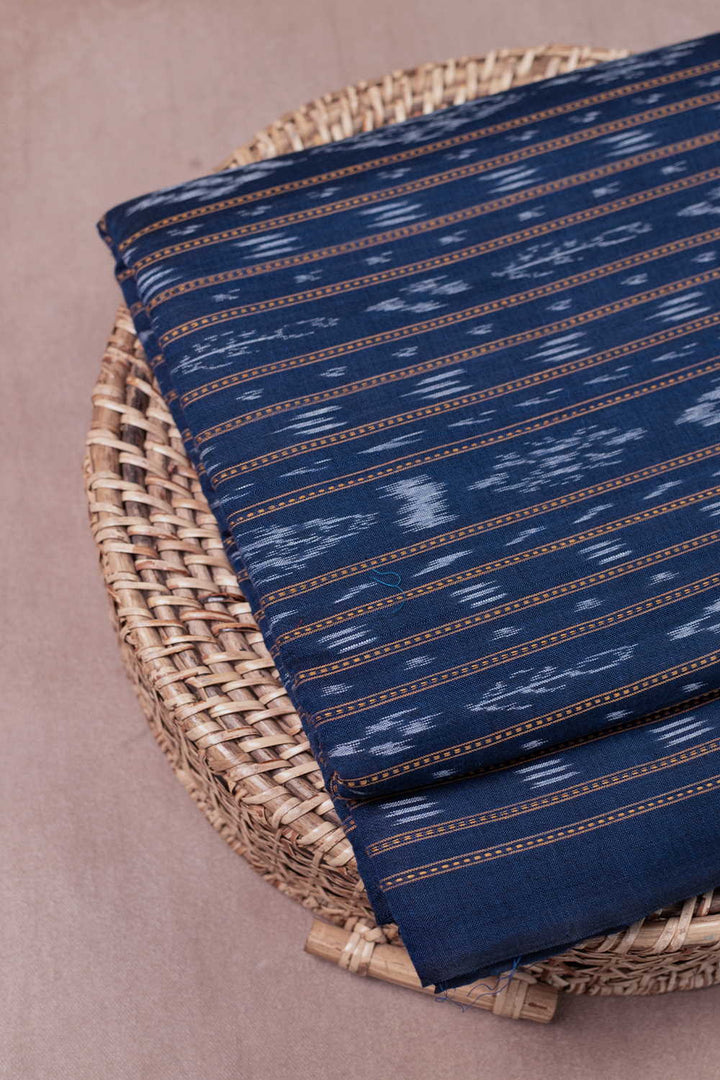 Blue Violet Orissa Ikat Cotton Fabric