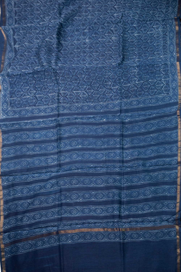 Block Printed Silk Cotton Saree - Matkatus 
