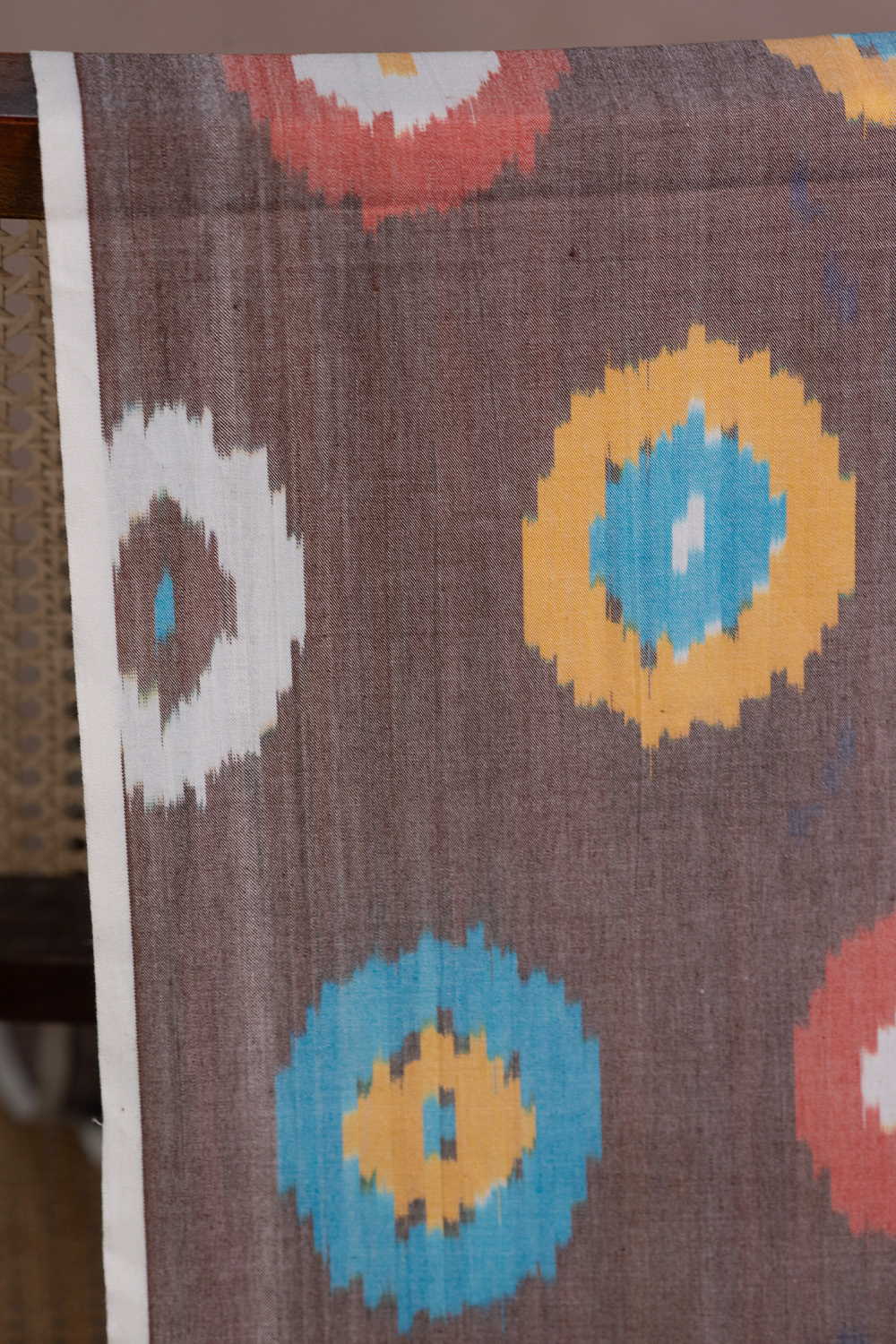 Taupe Brown Shaded Ikat Cotton Fabric