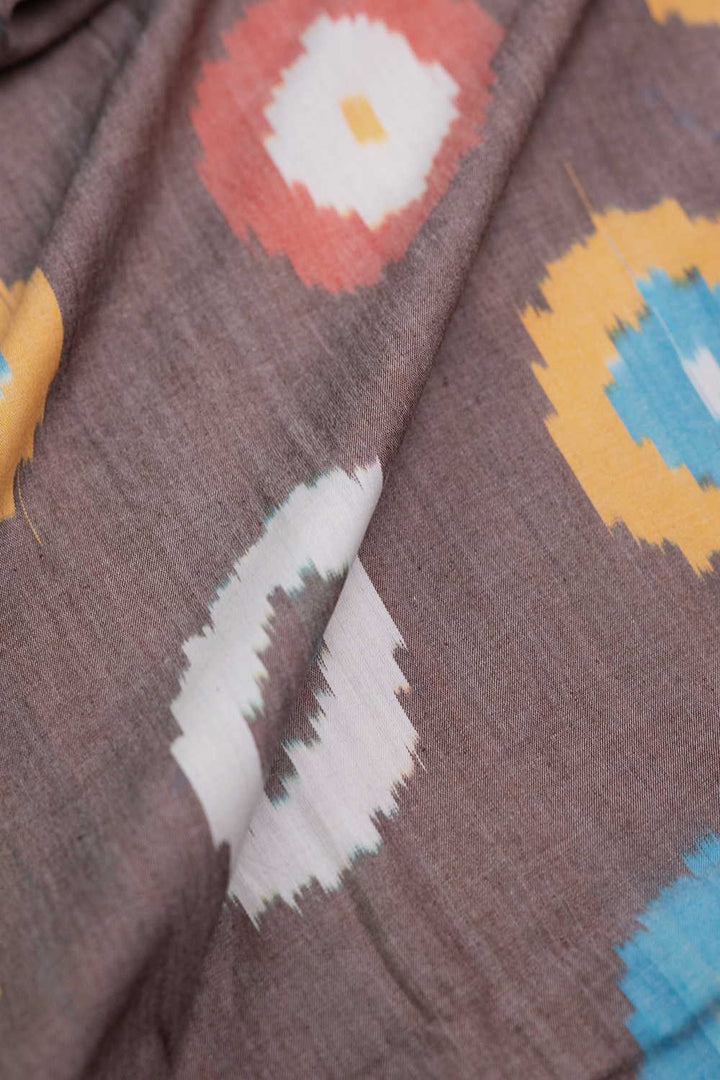 Taupe Brown Shaded Ikat Cotton Fabric