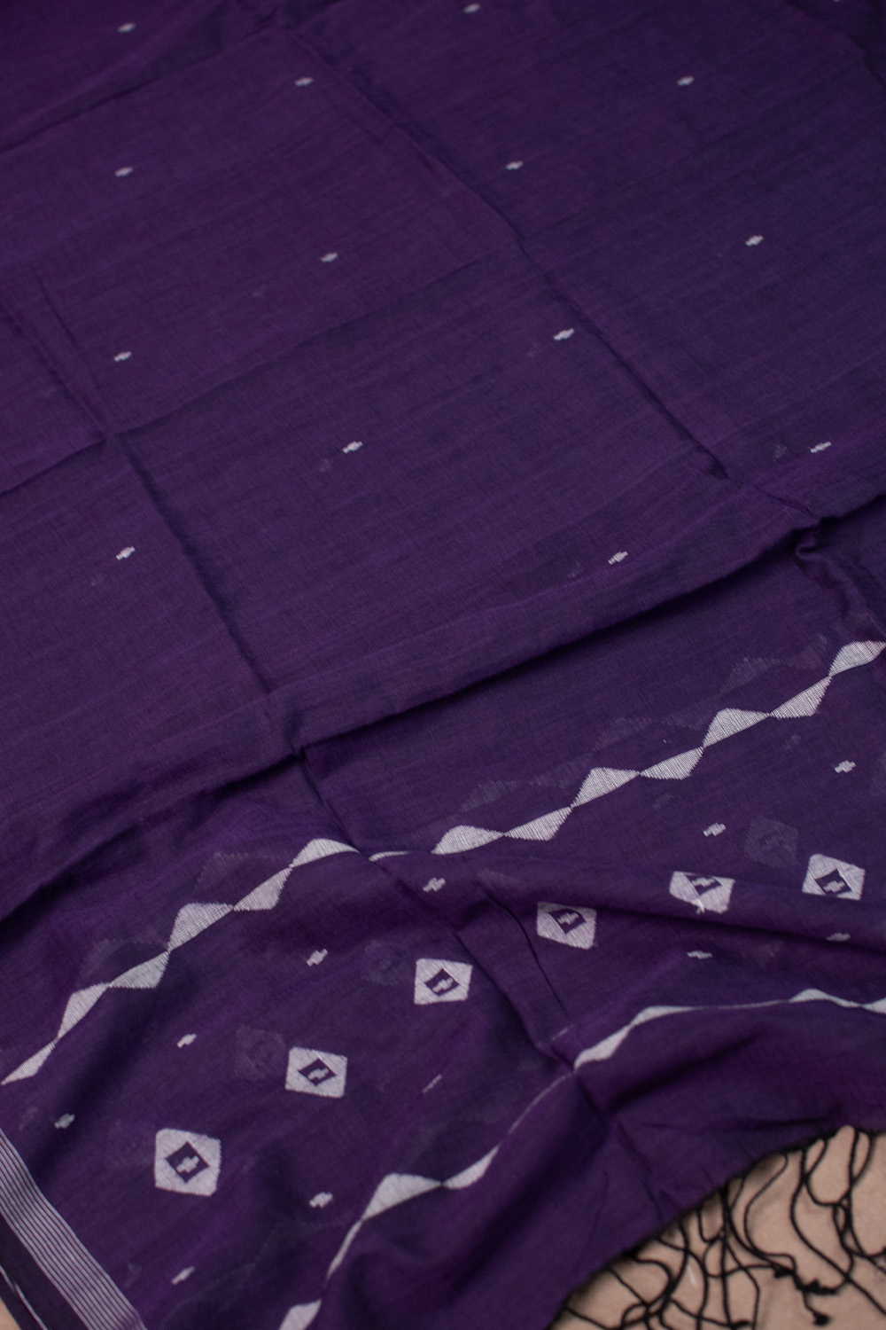 Poppy Purple Jamdani Cotton Dupatta