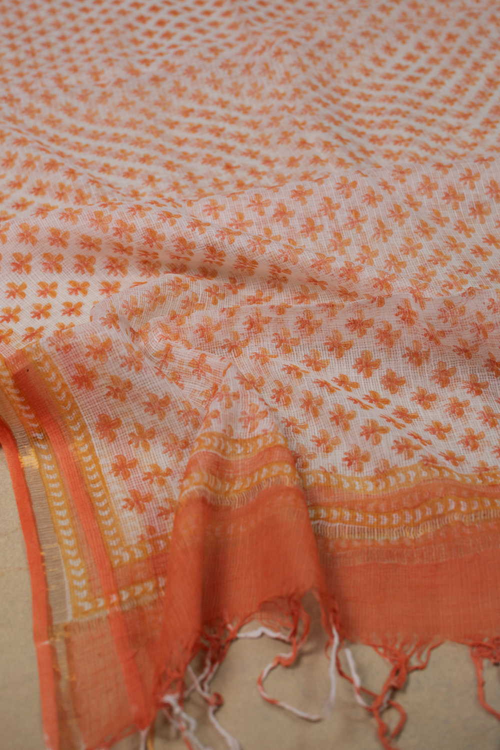 Block Printed Cotton Dupatta - Matkatus 