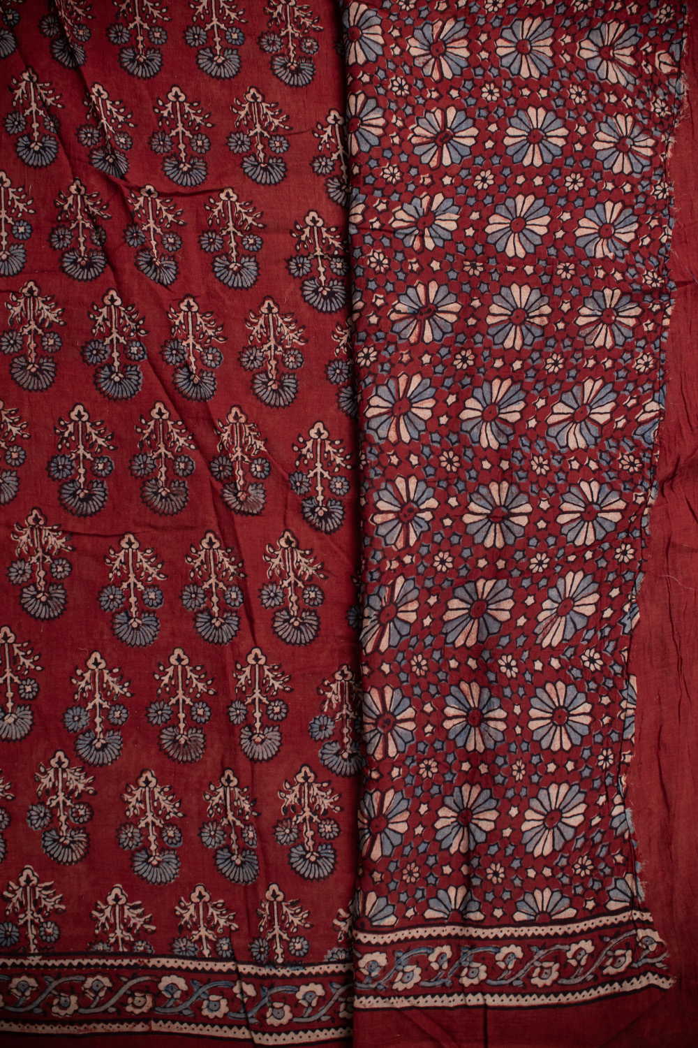 Ajrak Mul Cotton Saree - Matkatus 