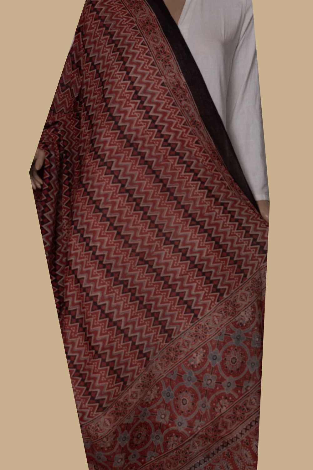 Ajrak Cotton Dupatta - Matkatus 