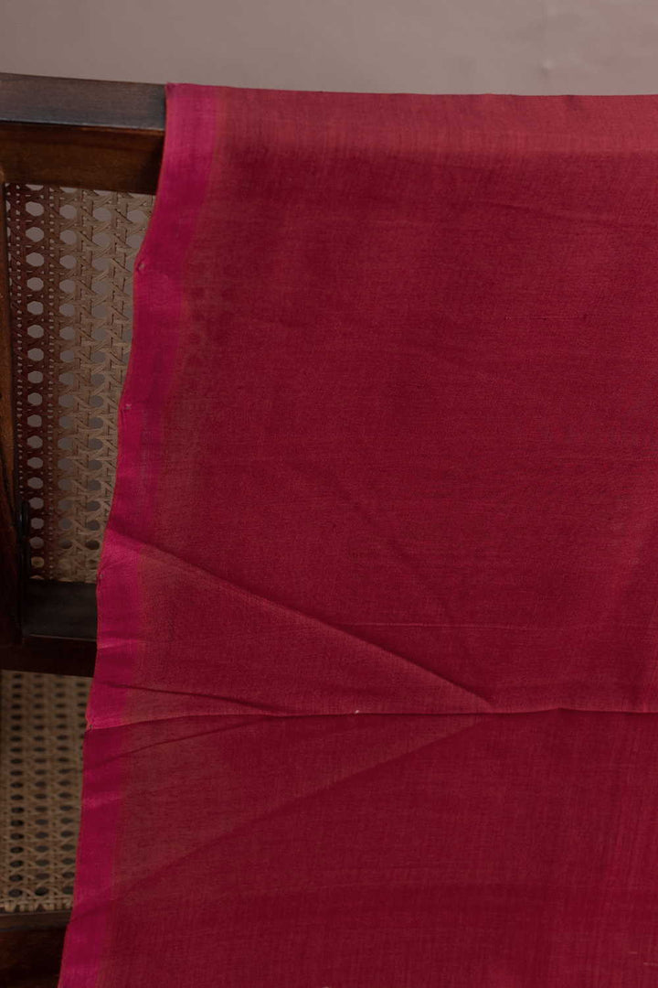 Rust Maroon Mangalagiri Cotton Fabric
