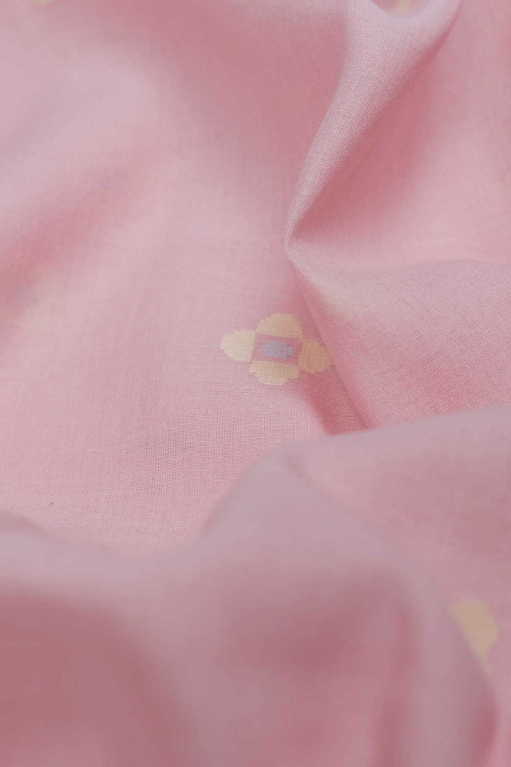 Soft Pink Jamdani Cotton Fabric-0.85 m