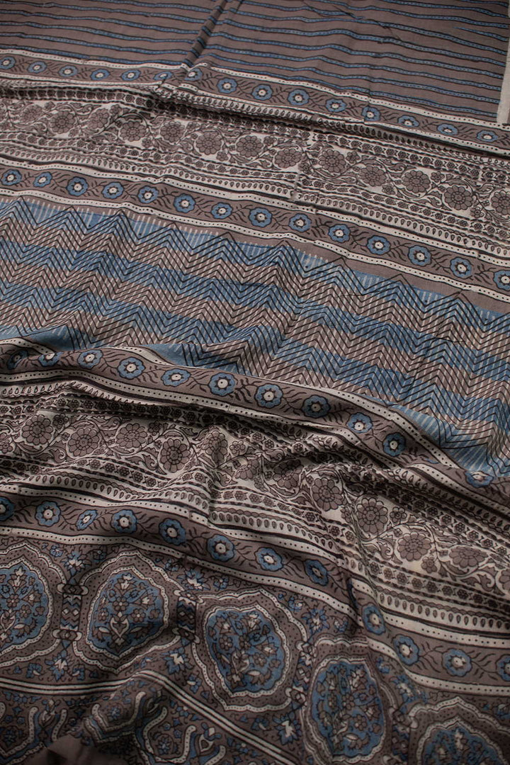 Ajrak Mul Cotton Saree - Matkatus 
