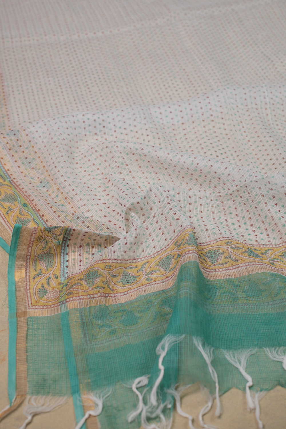 Block Printed Cotton Dupatta - Matkatus 