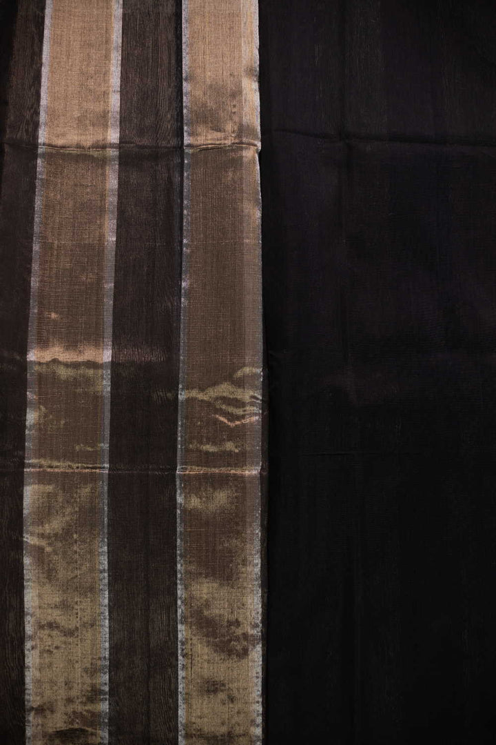 Black & Bronze Symphony Maheshwari Silk Cotton saree