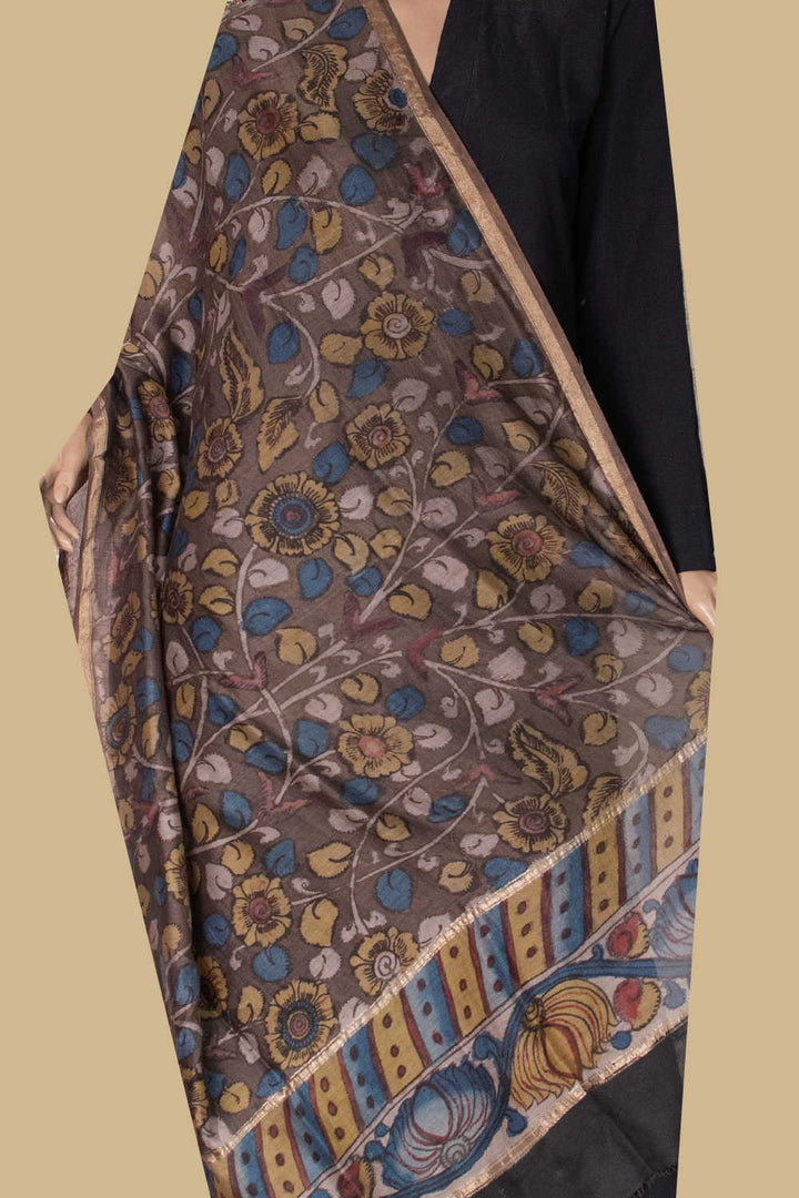 Painted Kalamkari Dupatta - Matkatus