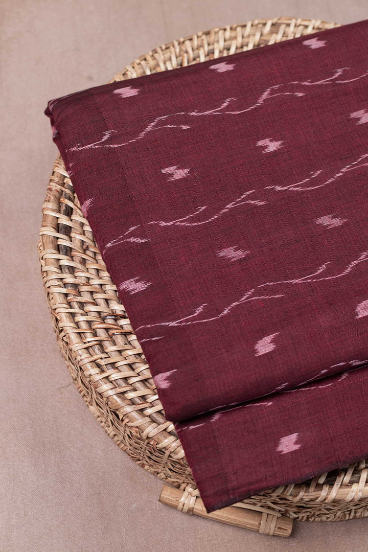 Light Maroon Orissa Ikat Cotton Fabric