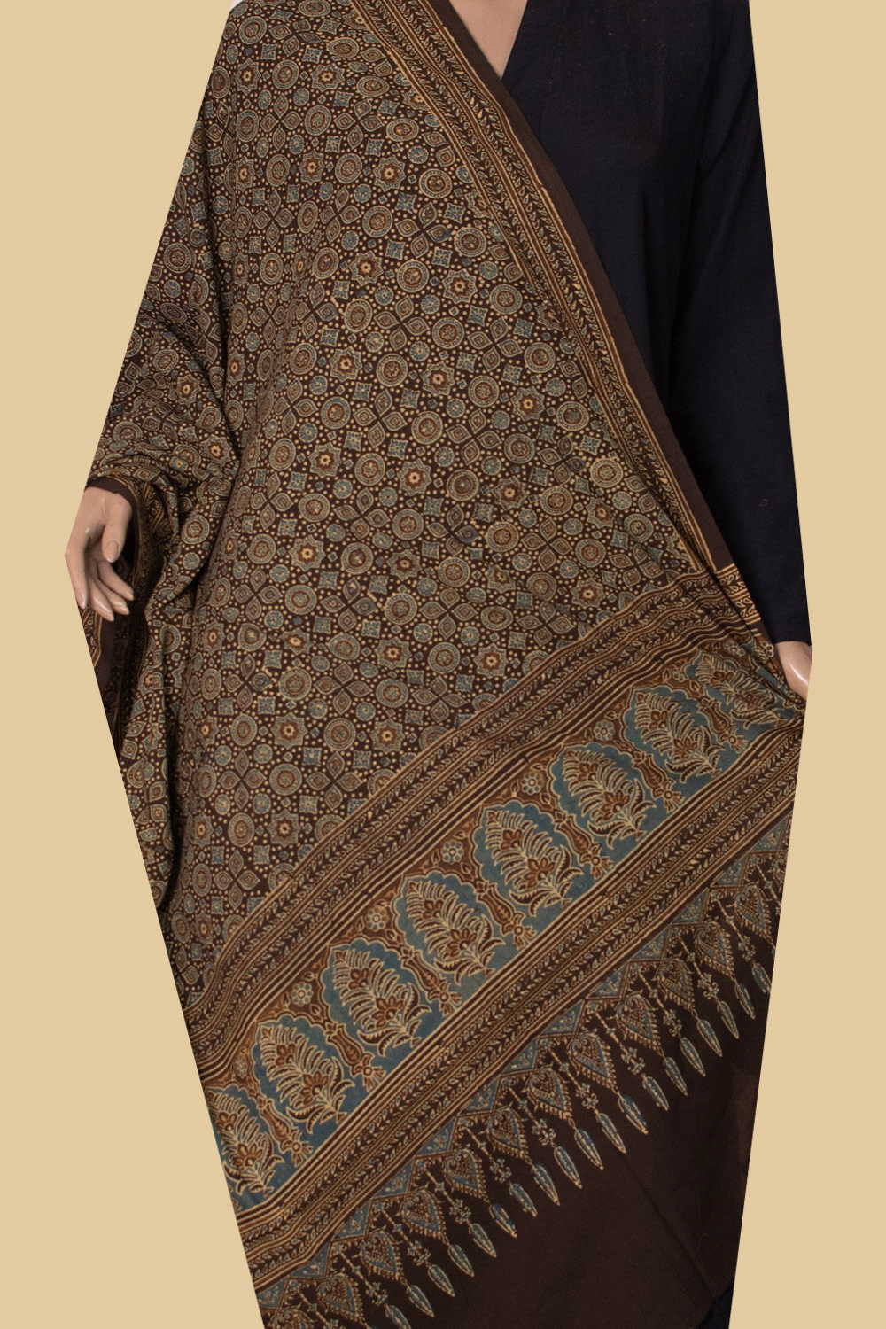 Ajrak Cotton Dupatta - Matkatus 