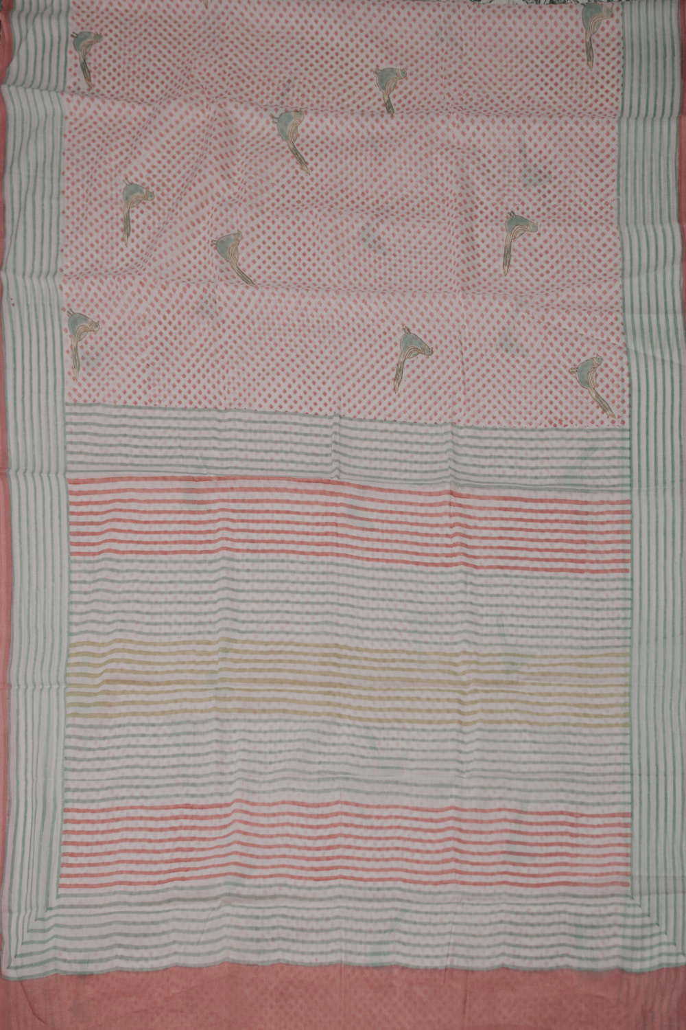 Block Printed Cotton Saree - Matkatus 