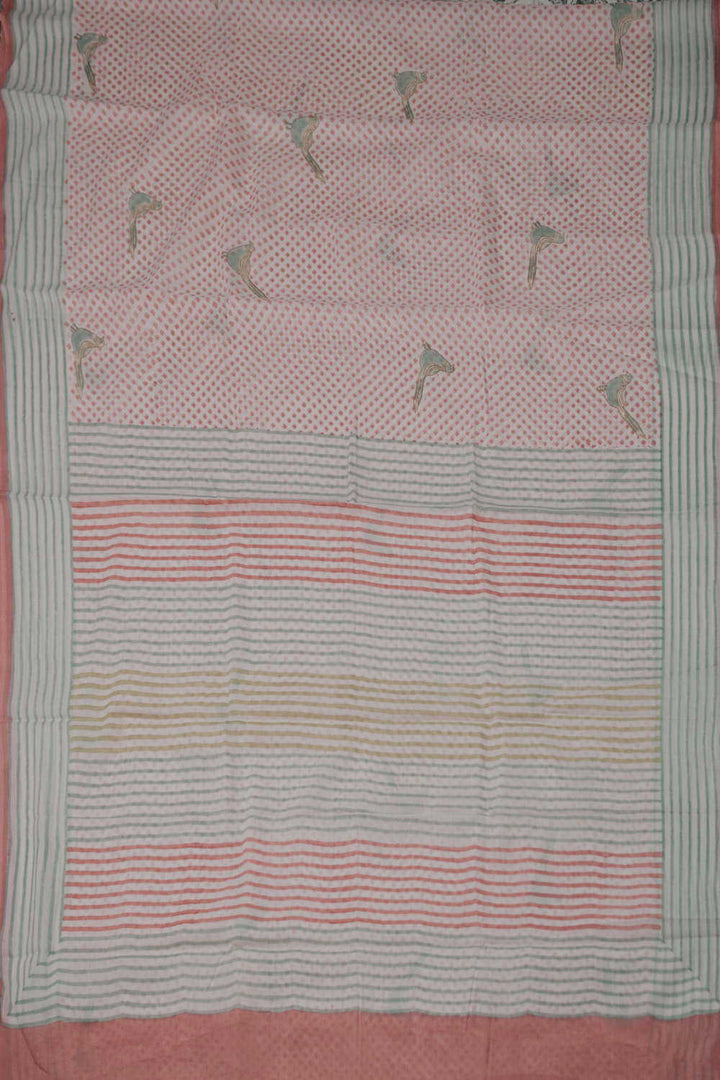 Block Printed Cotton Saree - Matkatus 