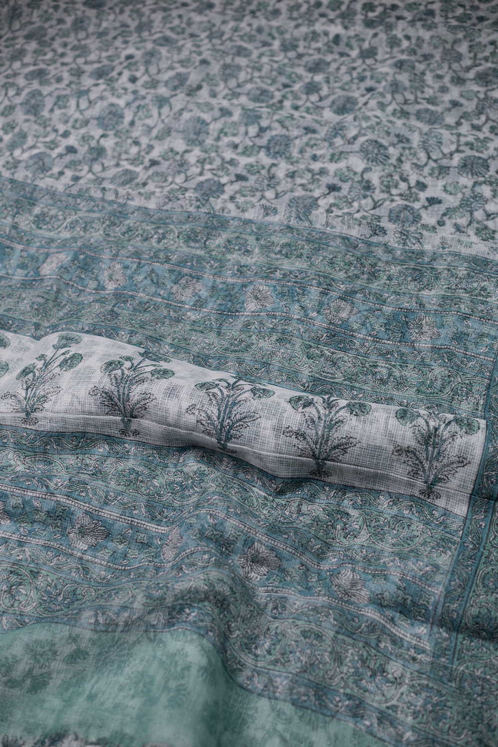 Block Printed Cotton Saree - Matkatus 