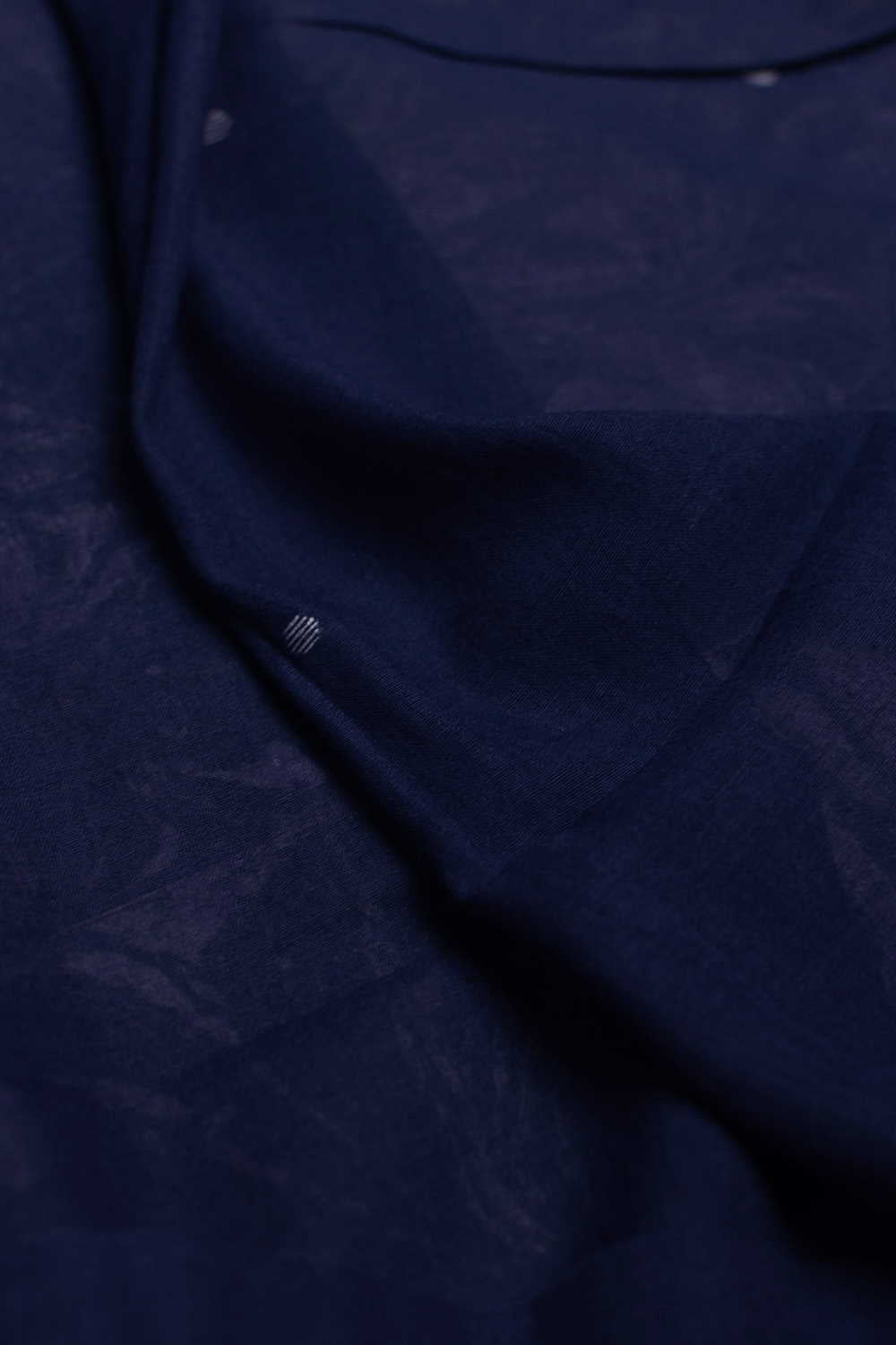 Blue with Bordered Jamdani Cotton Fabric - 0.5m