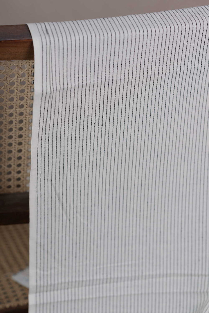 Rib Stripes on Cream Yarn Dyed Ribbed Cotton Fabric - 1.2m