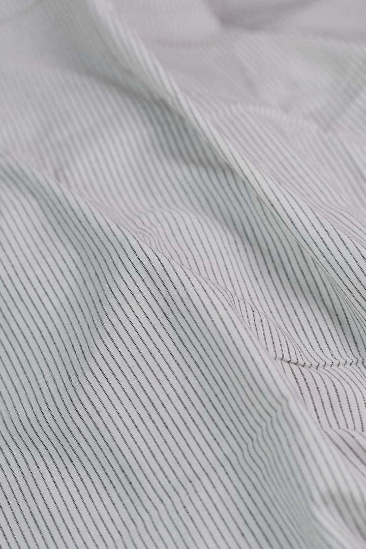 Rib Stripes on Cream Yarn Dyed Ribbed Cotton Fabric - 1.8m