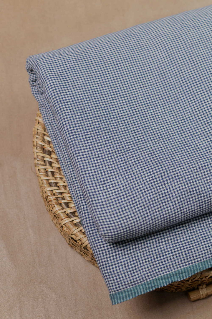 Pixel Checks Handwoven Cotton Fabric
