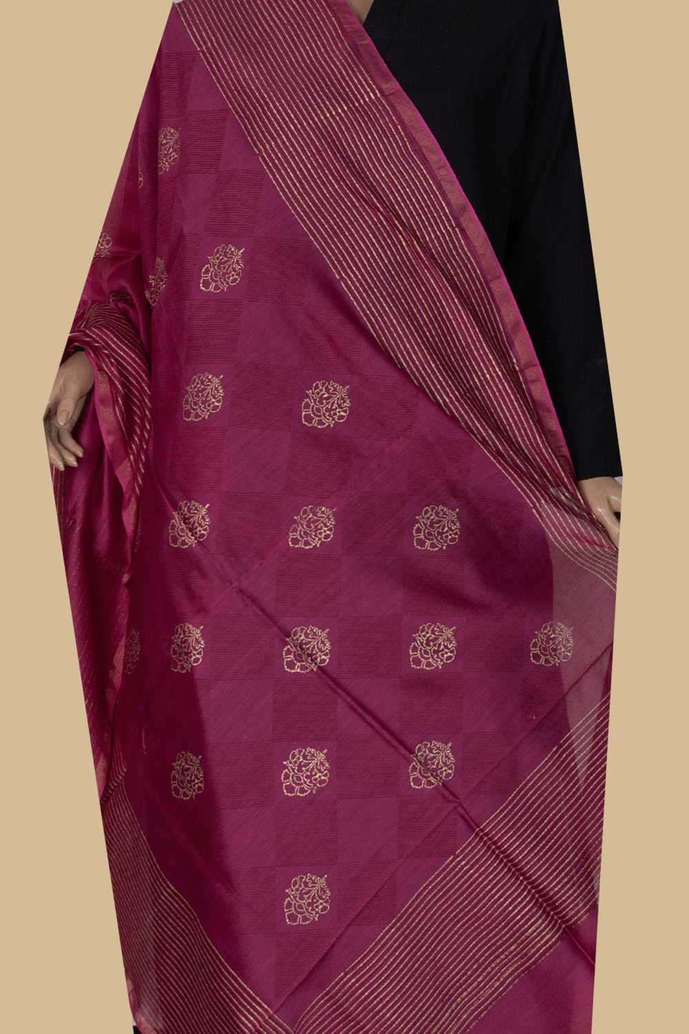 Chanderi  Silk Cotton Dupatta - Matkatus