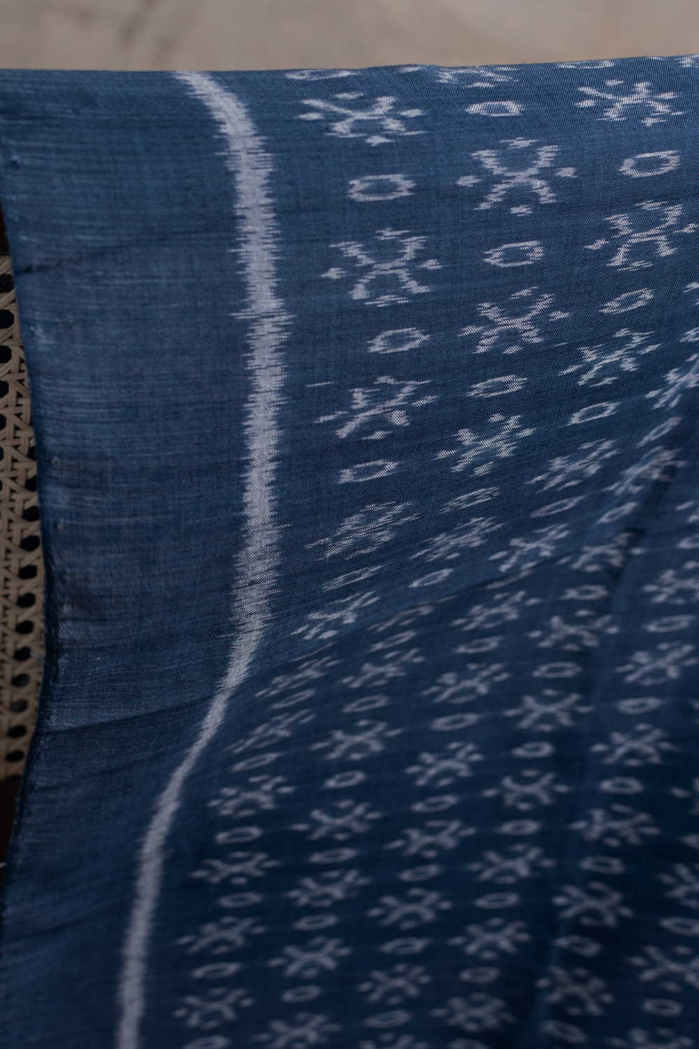 Cream Motifs Orissa Ikat Cotton Fabric