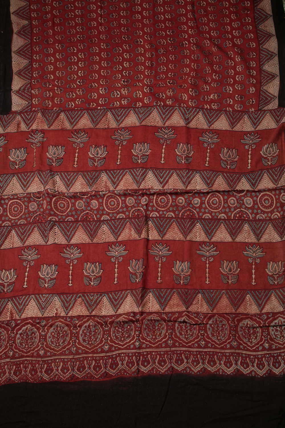 Ajrak Mul Cotton Saree - Matkatus 