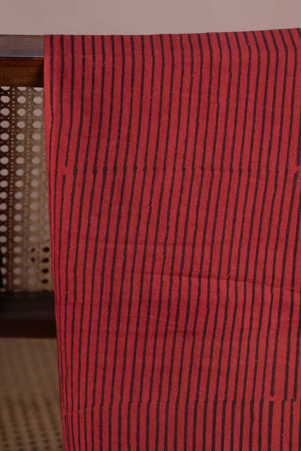 Stripes Pattern - Maroon Ajrak Cotton Fabric