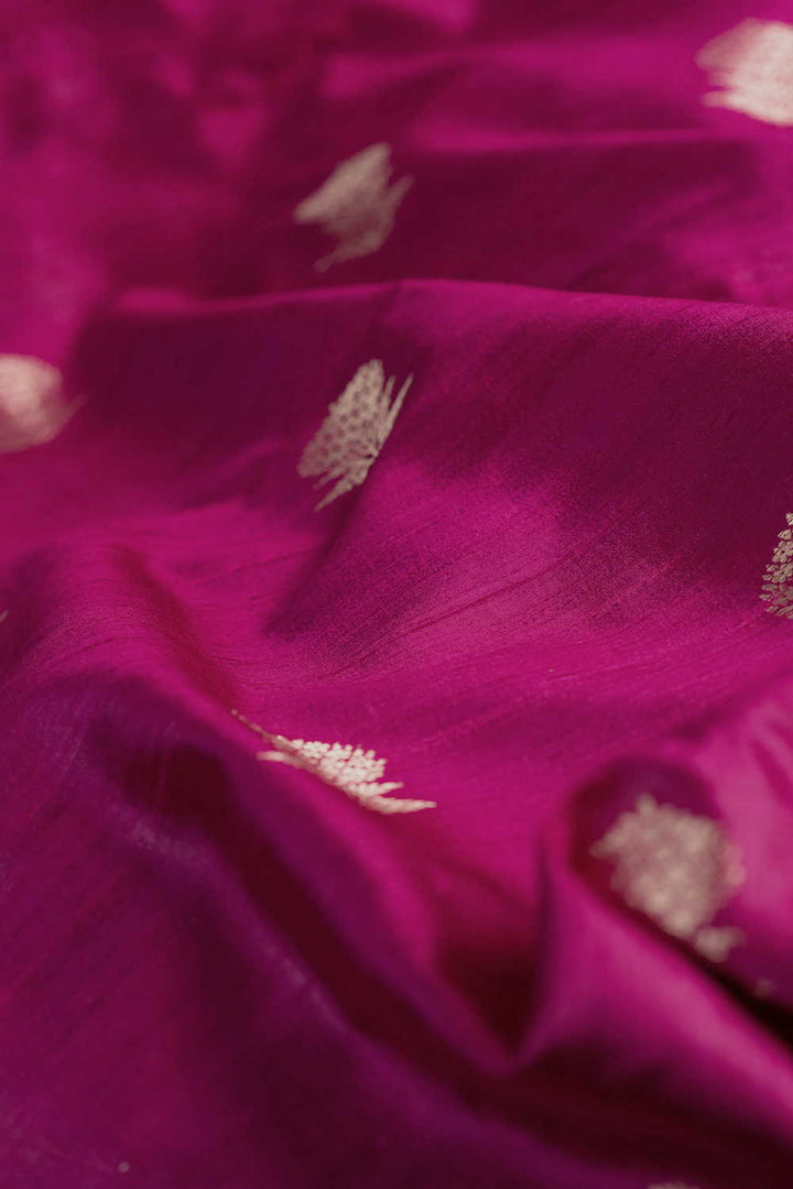 Magenta Pink Banarasi Silk Fabric