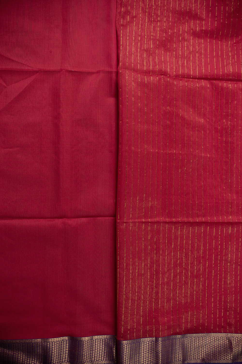 Pink with Purple Zari Border Maheshwari Silk Cotton saree