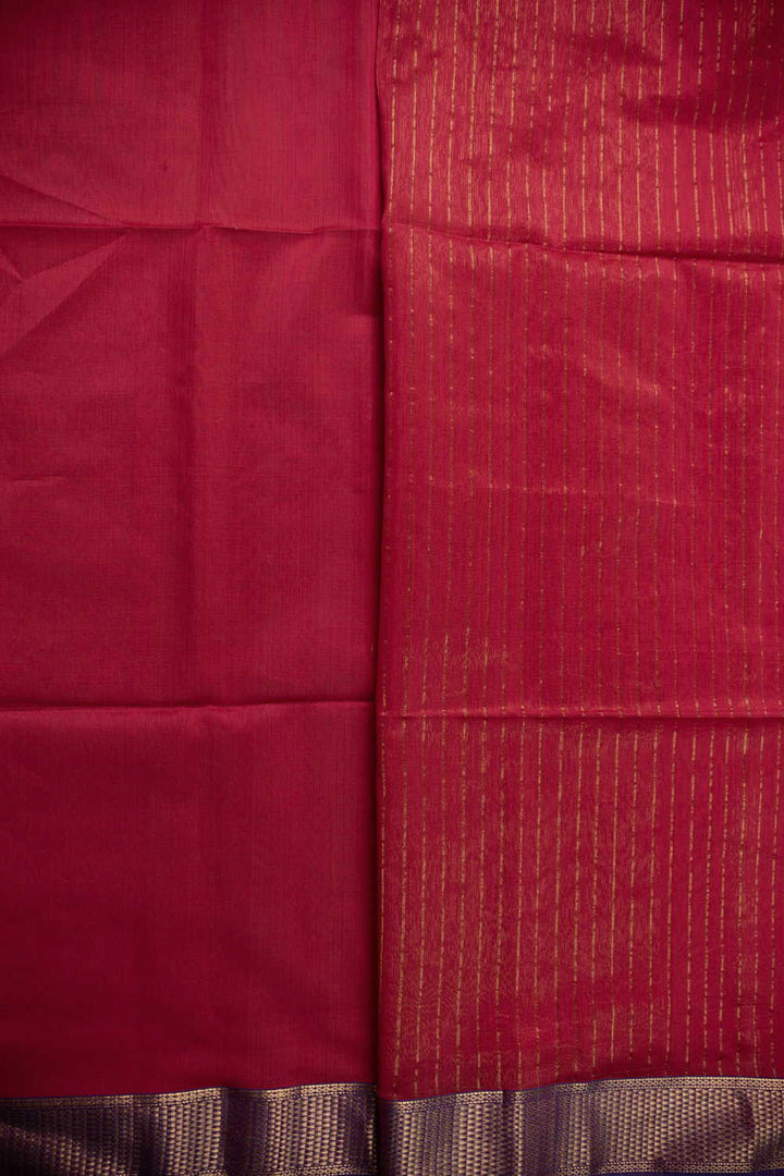 Pink with Purple Zari Border Maheshwari Silk Cotton saree
