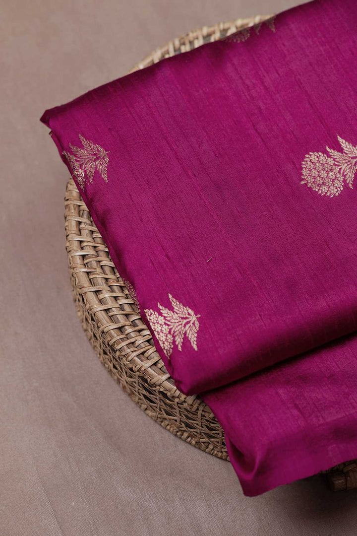 Magenta Pink Banarasi Silk Fabric