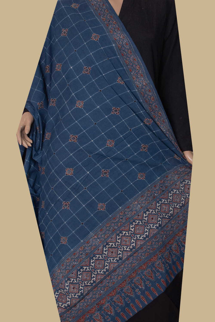 Ajrak Cotton Dupatta - Matkatus 