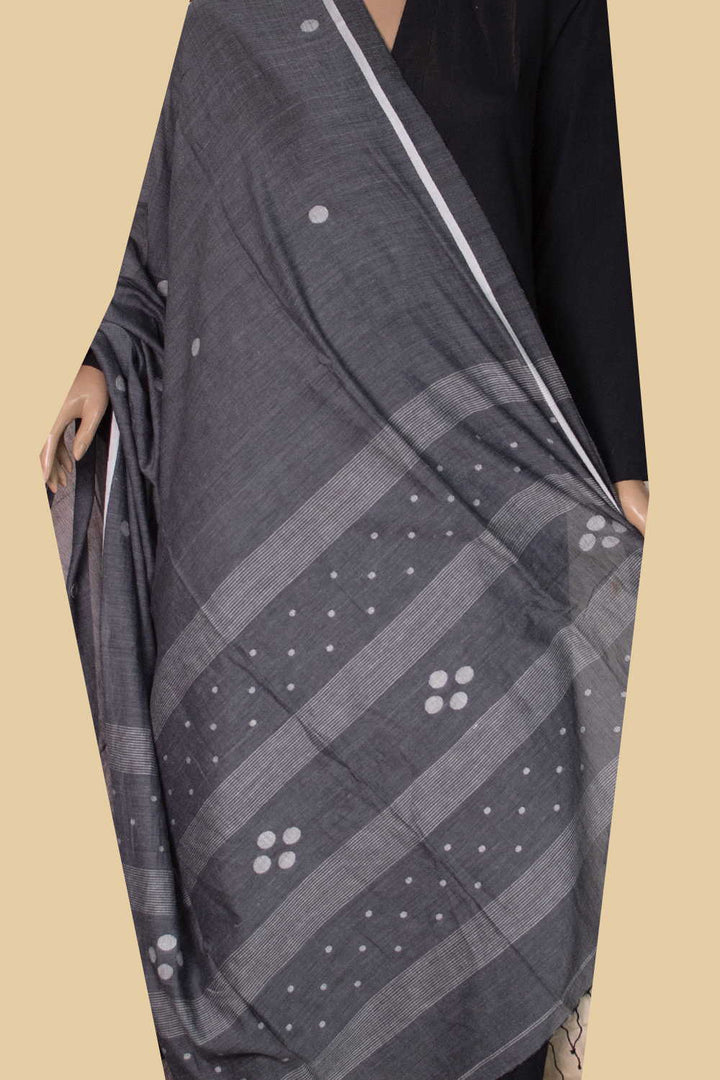 Shades of Grey Jamdani Cotton Dupatta