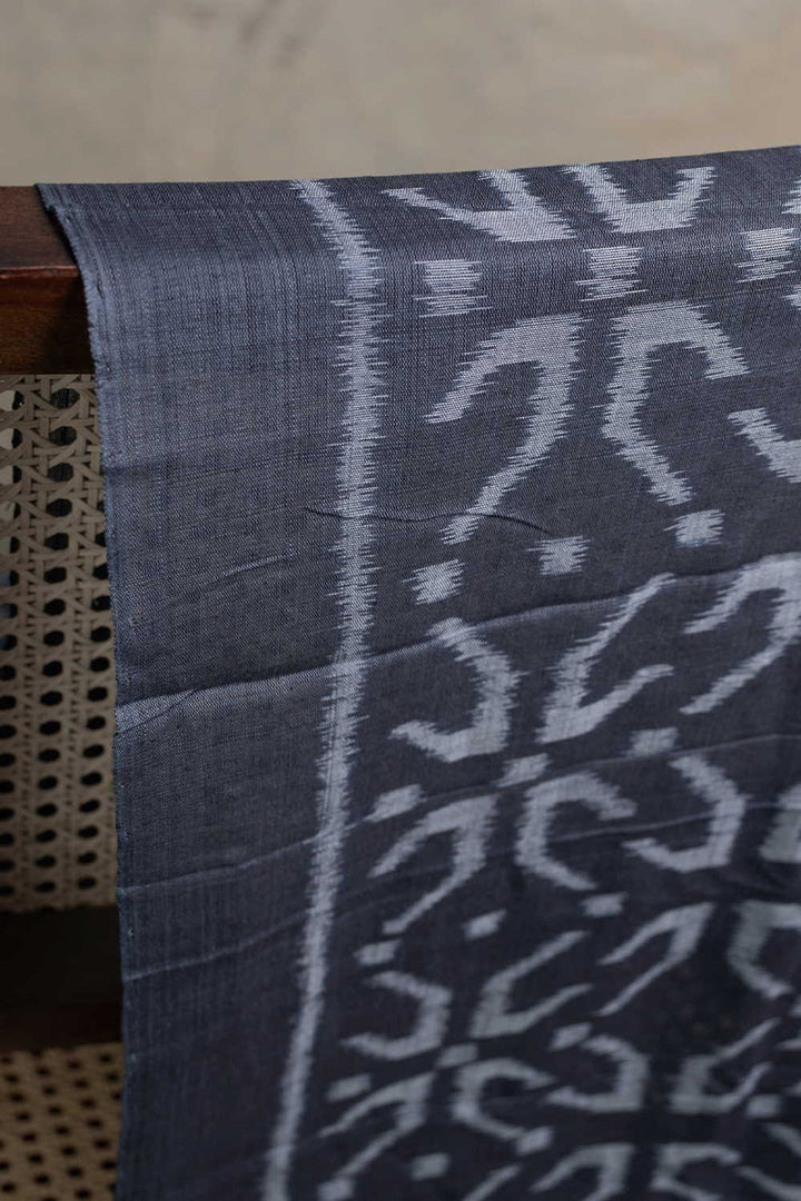 Slate Grey Orissa Ikat Cotton Fabric