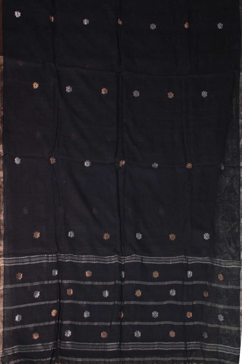 Silver & Gold Zari Butti Jamdani Cotton Dupatta