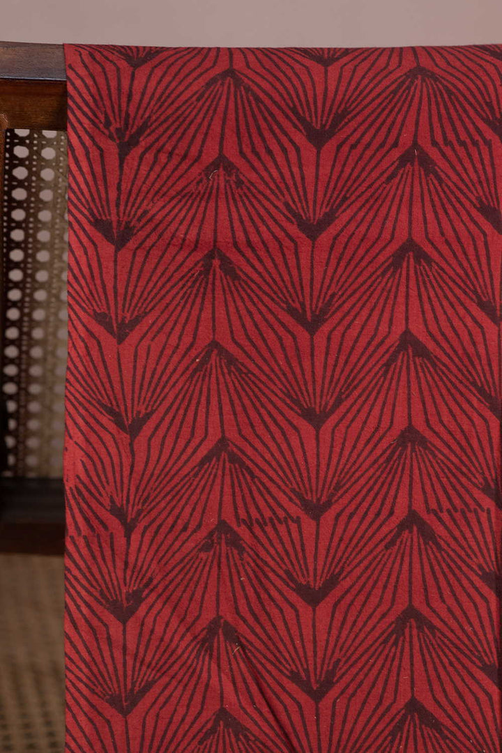 Intricate Pattern - Maroon Ajrak Cotton Fabric