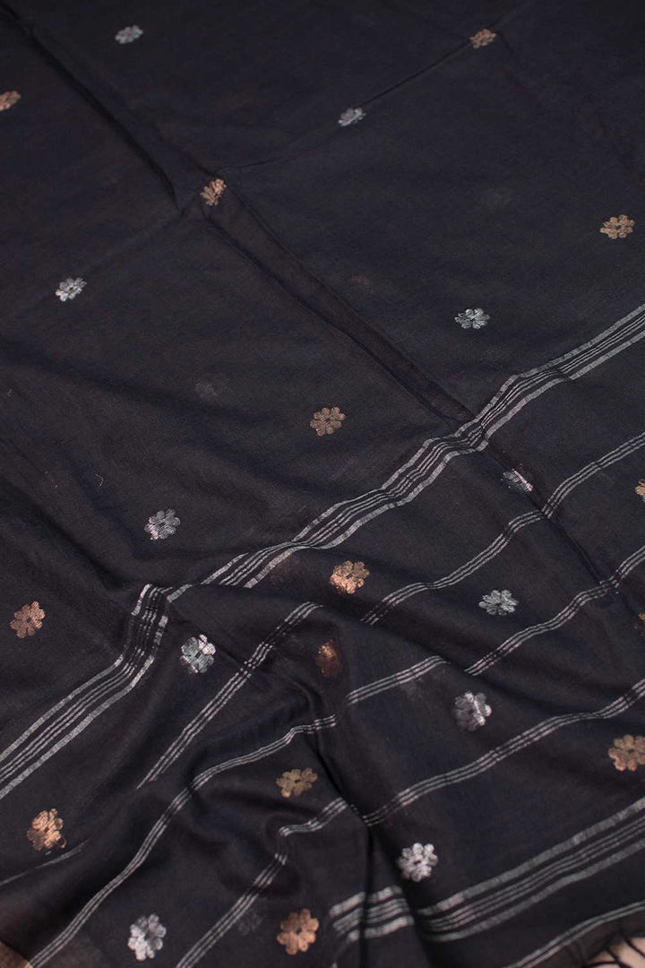 Silver & Gold Zari Butti Jamdani Cotton Dupatta