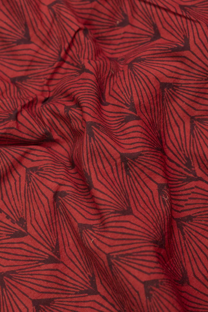Intricate Pattern - Maroon Ajrak Cotton Fabric