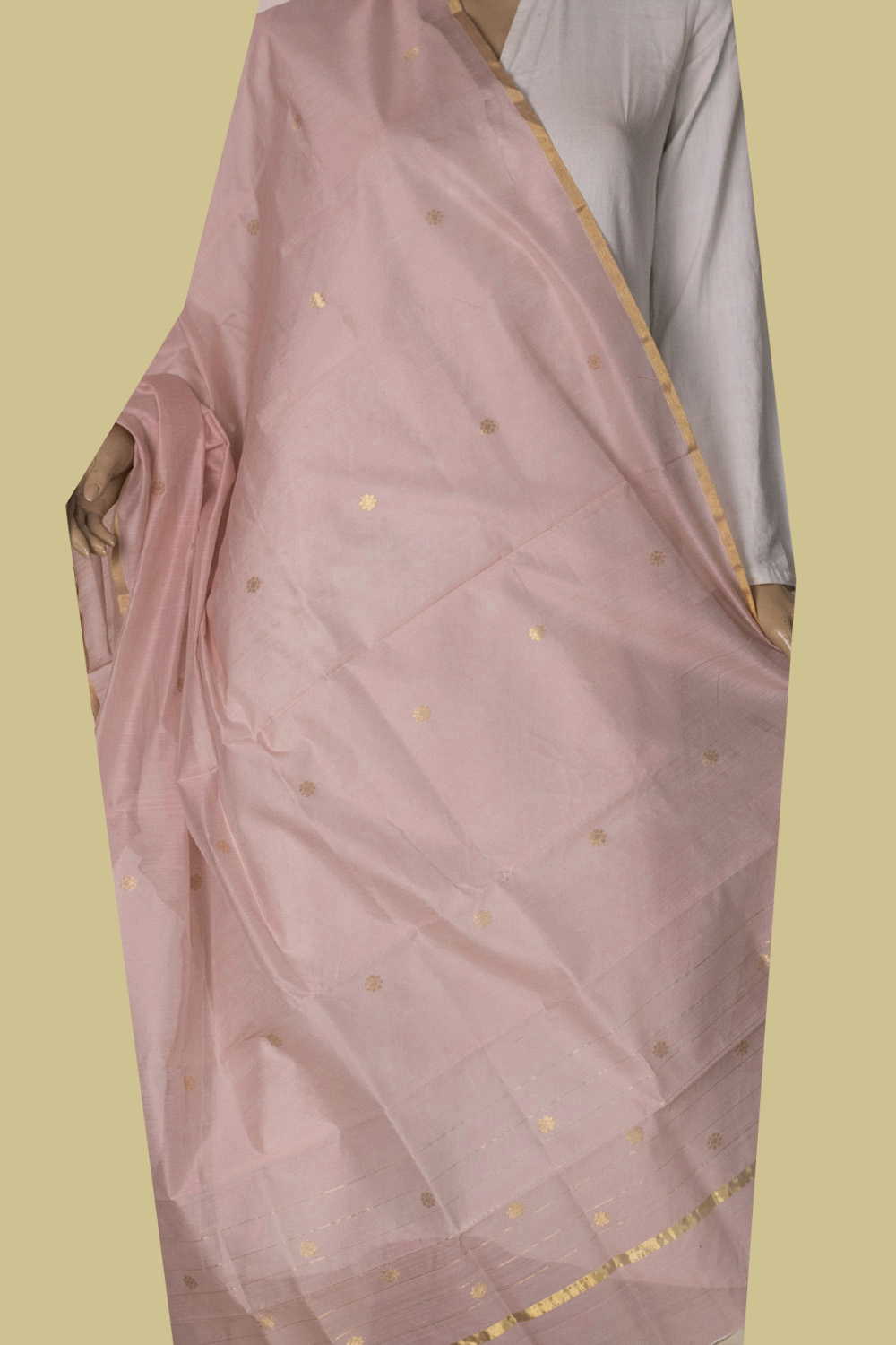 Chanderi Silk Cotton Dupatta - Matkatus 