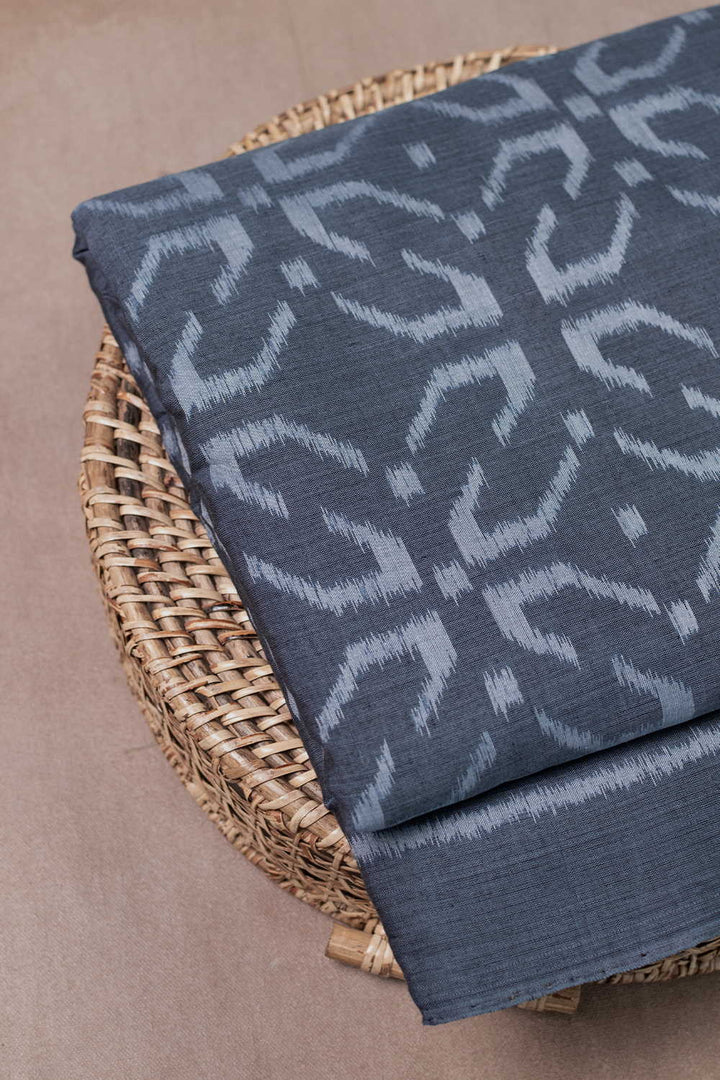 Slate Grey Orissa Ikat Cotton Fabric