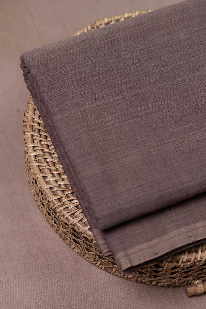 Wooden Brown Mangalagiri Cotton Fabric