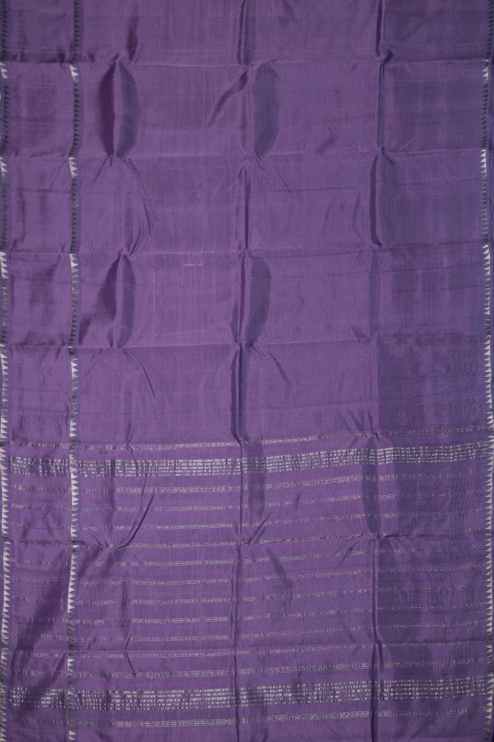 Purple Mangalagiri Silk Cotton saree with Kantha Blouse