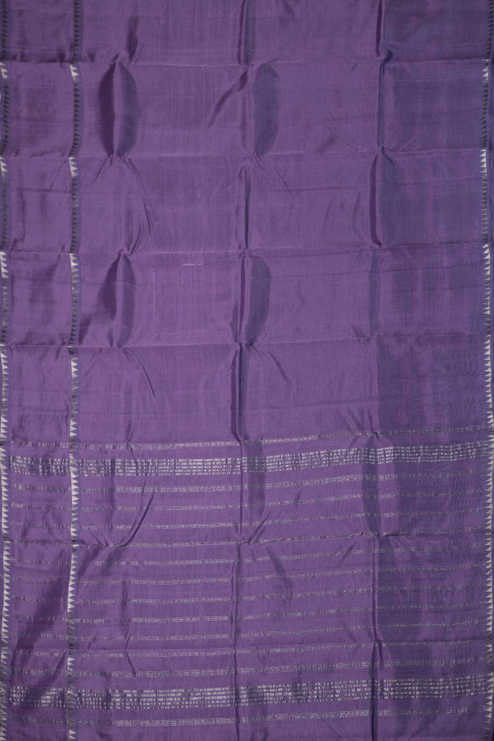 Purple Mangalagiri Silk Cotton saree with Kantha Blouse