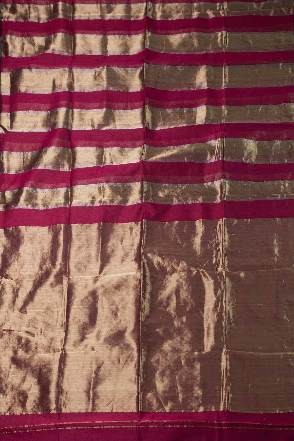 Dark Pink with Gold Maheshwari Silk Cotton Saree