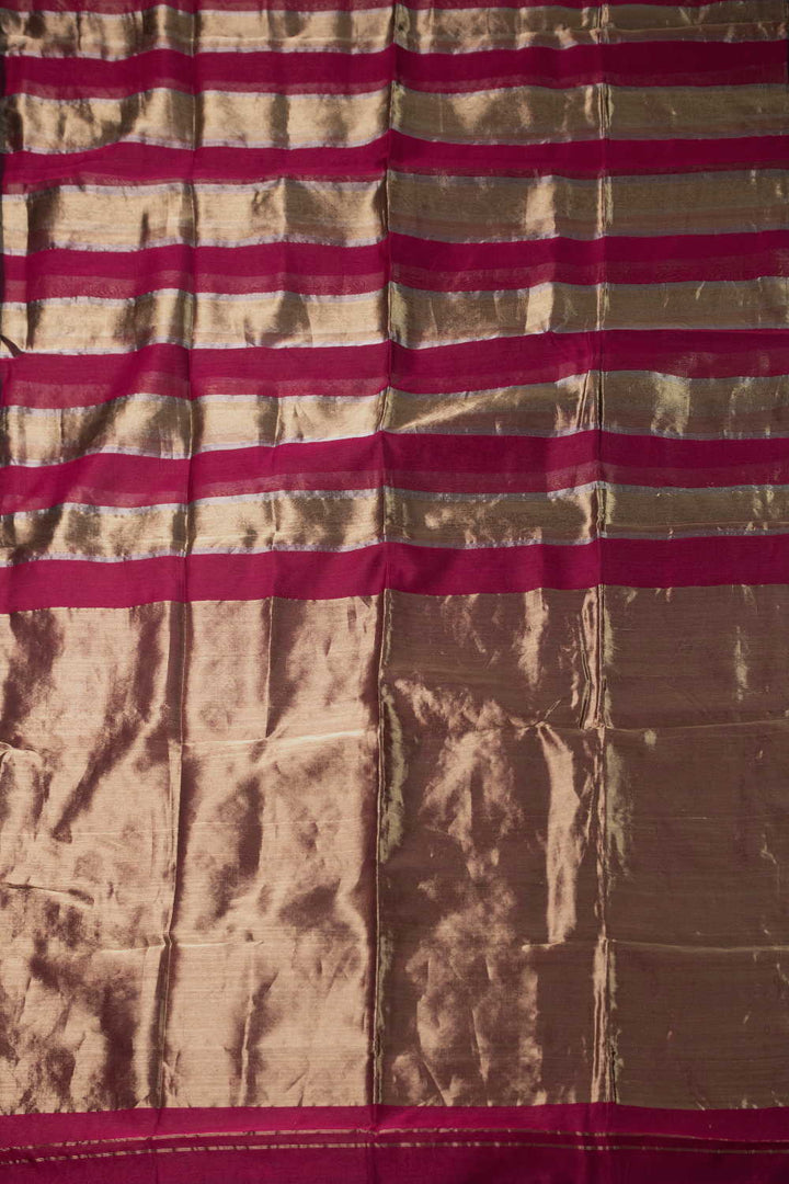 Dark Pink with Gold Maheshwari Silk Cotton Saree