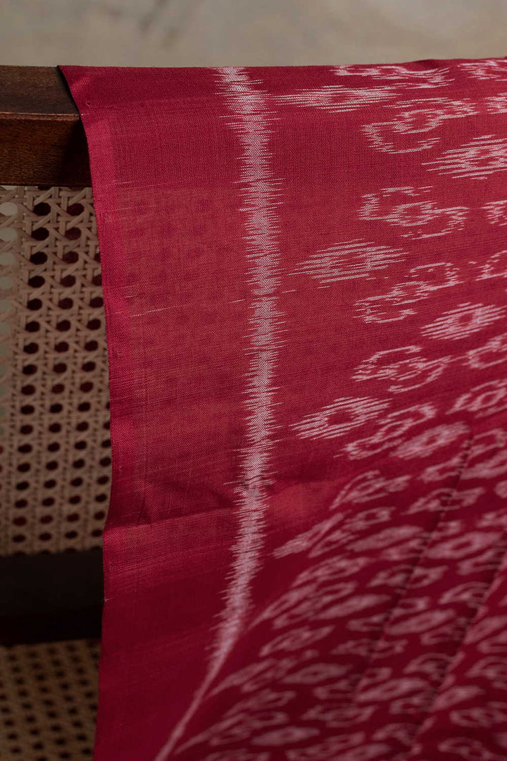 Brick Maroon Orissa Ikat Cotton Fabric