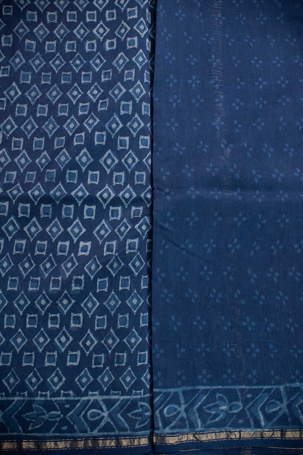 Block Printed Silk Cotton Saree - Matkatus 